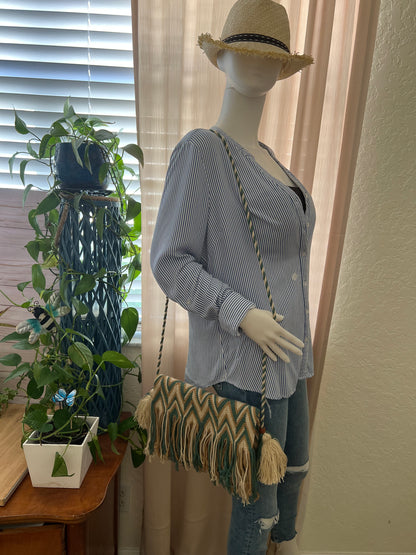 Handwoven Fringe Shoulder Bag