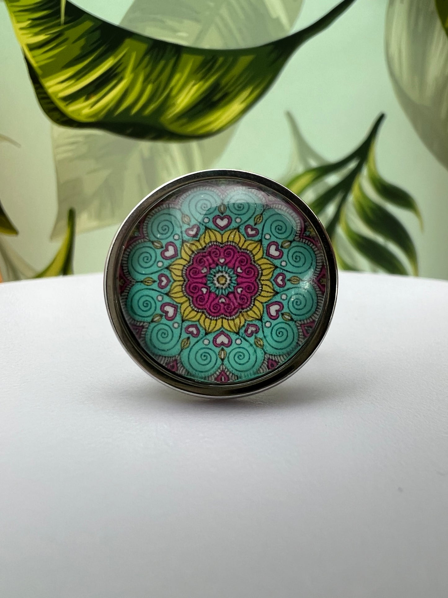 Large Mandala Statement Rings