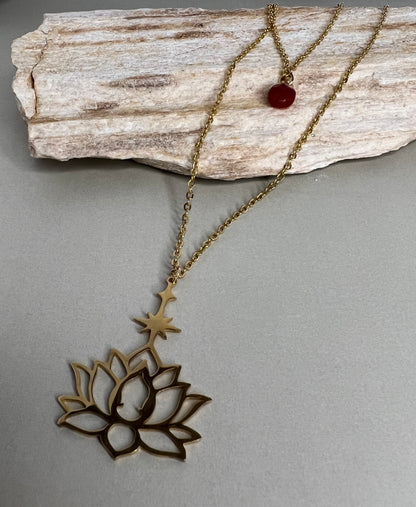 Lotus Flower Boho Chic Layered Necklace