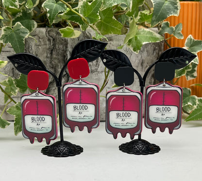 Whimsaigoth Blood Bag Earring