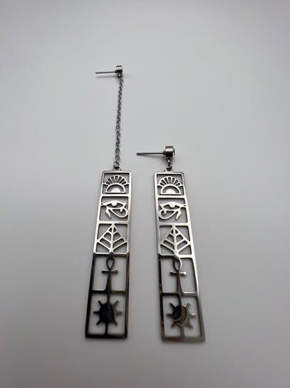 Asymmetrical Egyptian Drop Earrings