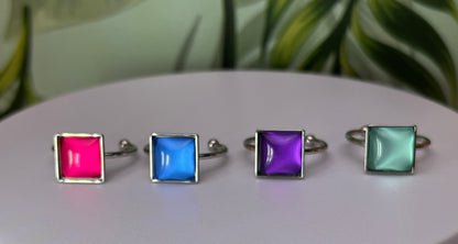 Pop-of-Color Silver Rings