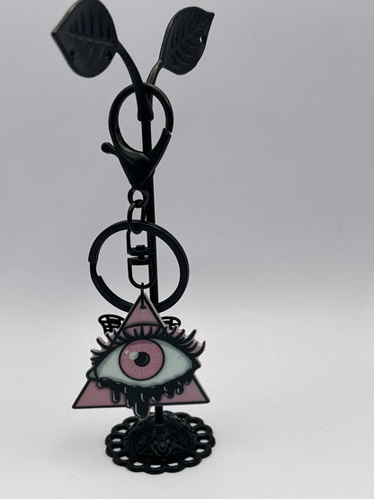 Pastel Goth Creepy Eye Keychain