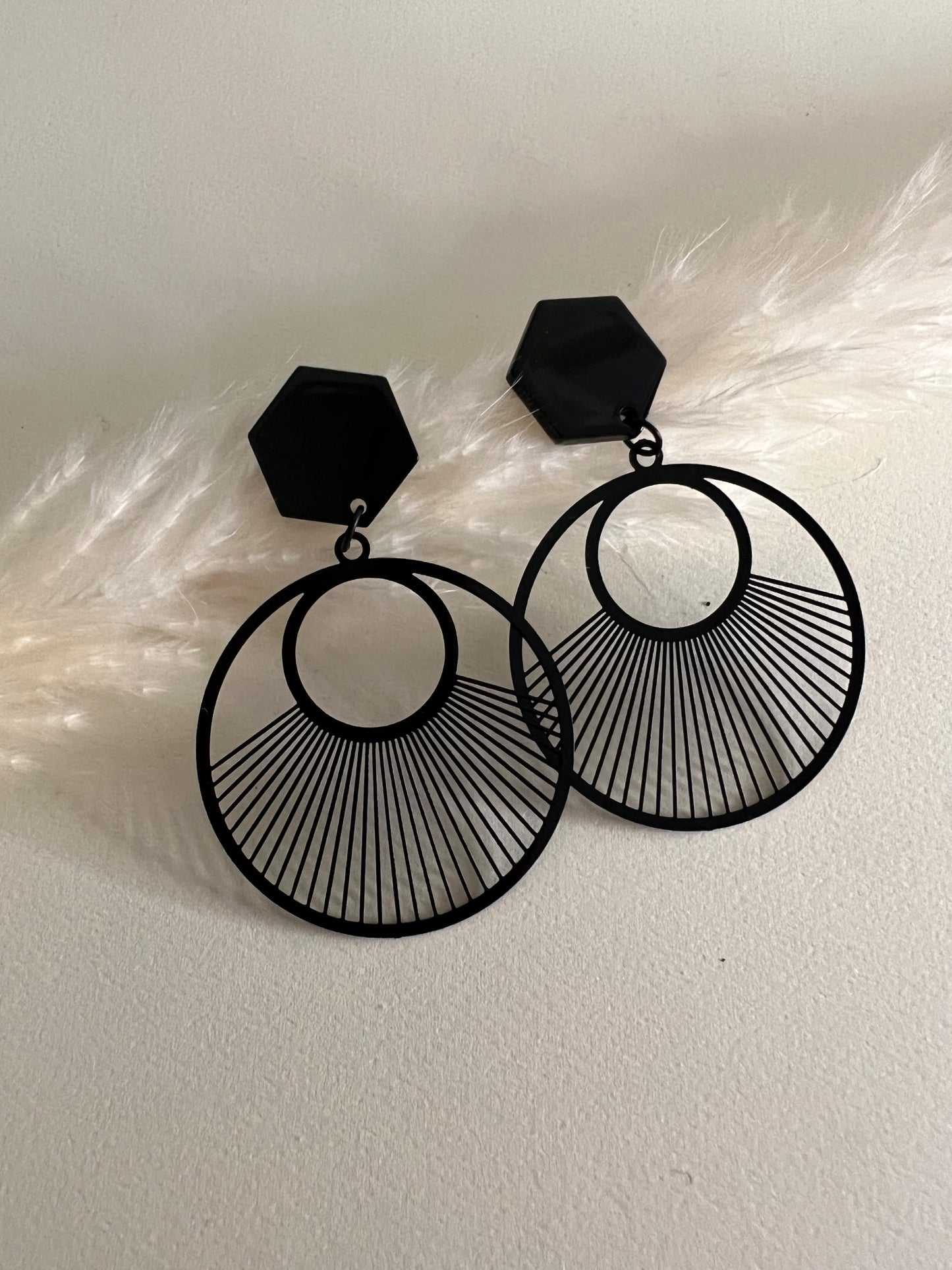 Art Deco Geometric Dangle Earrings