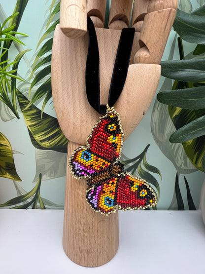 Elegant Beaded Butterfly Necklace