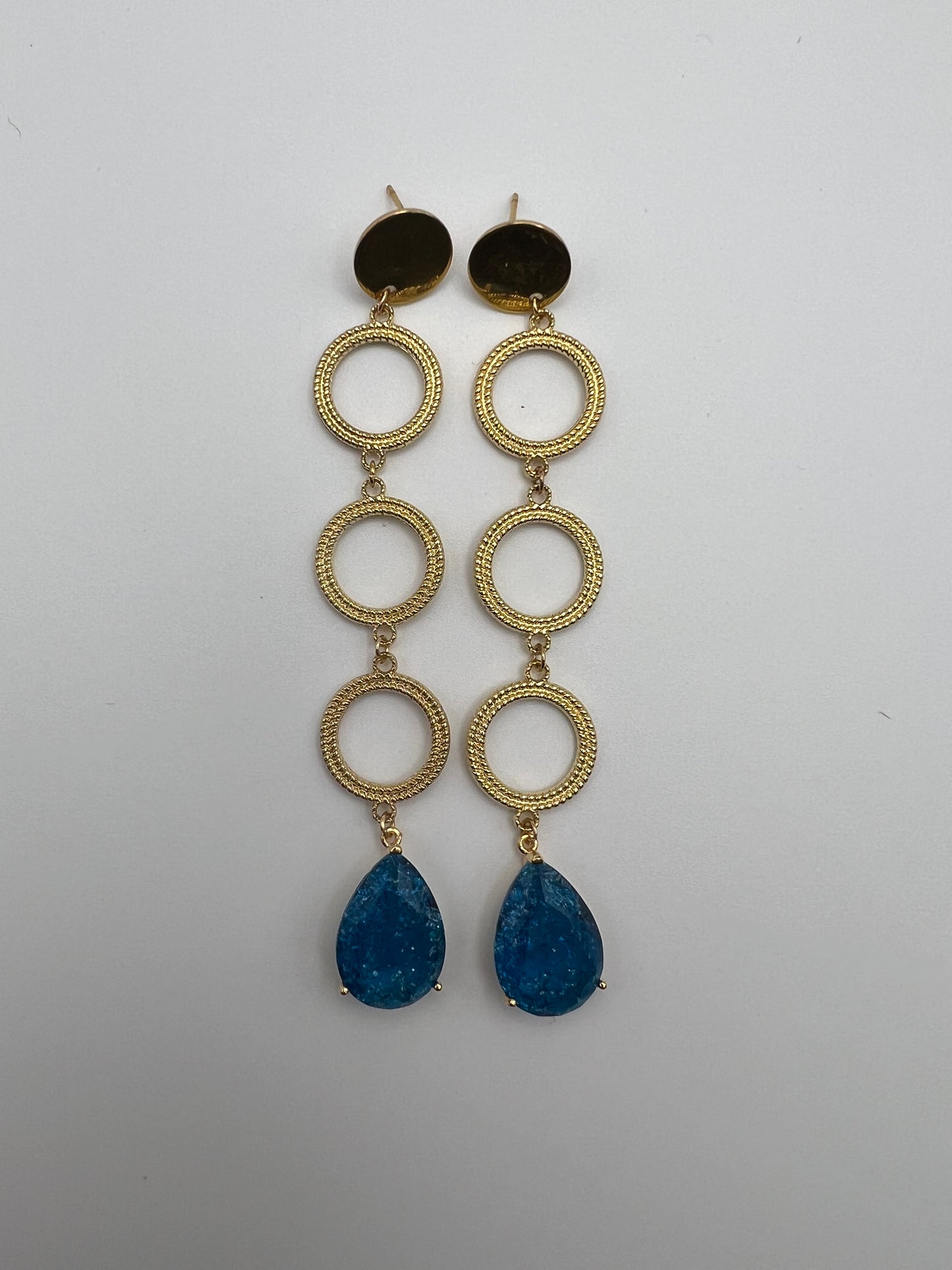 Blue Stone Elegant Dangle Earrings