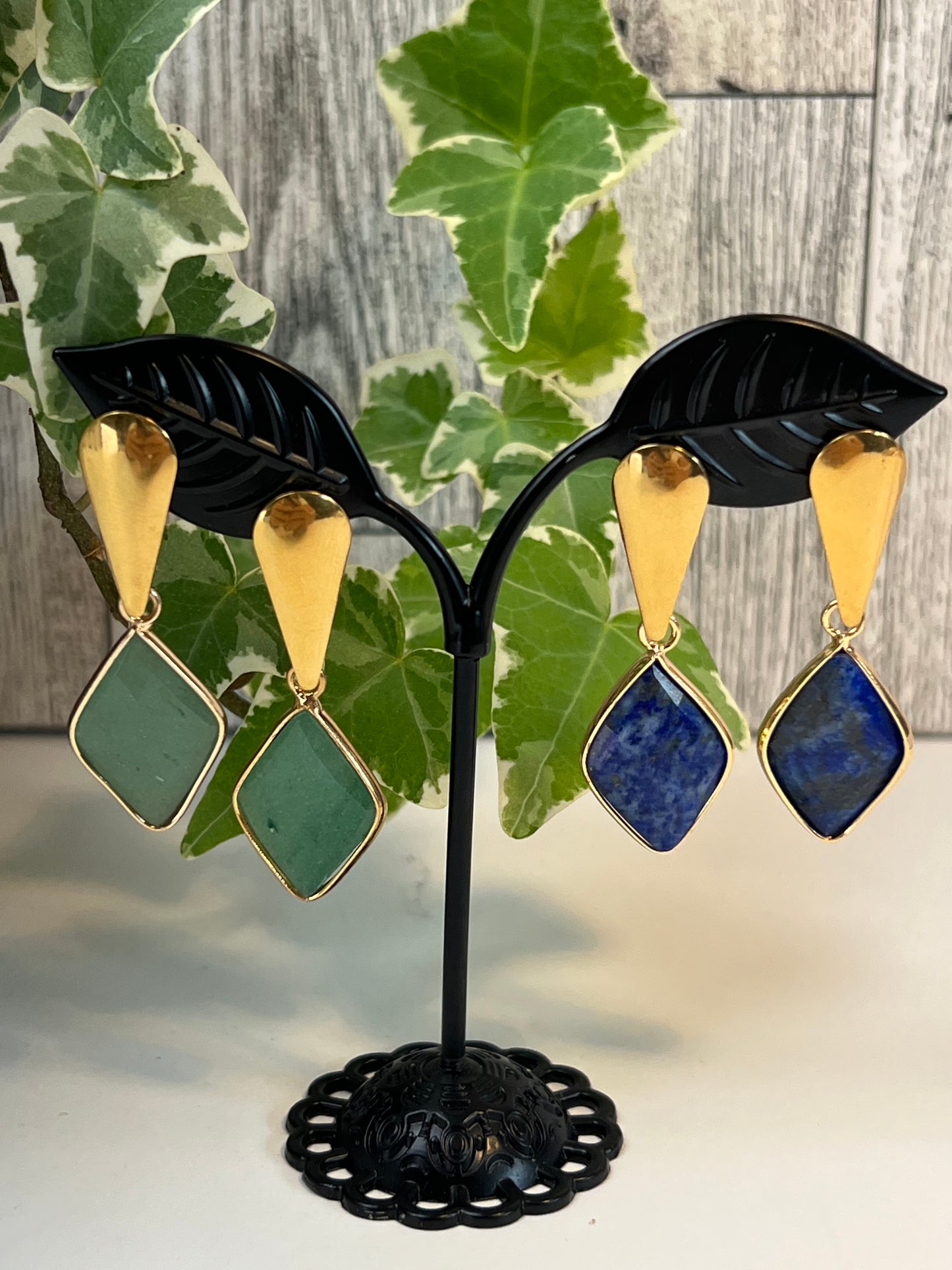 Lapis Lazuli & Aventurine Earrings