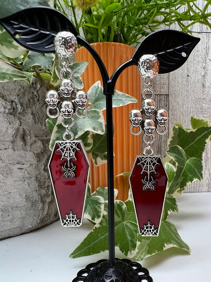 Vampire Coffin Statement Gothic Earrings