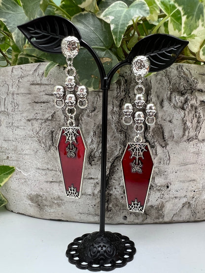 Vampire Coffin Statement Gothic Earrings