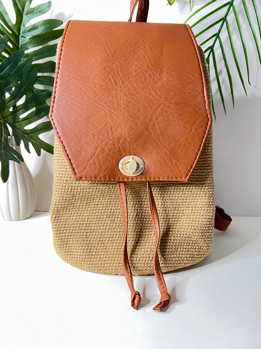 Classic Tan Handwoven Backpack