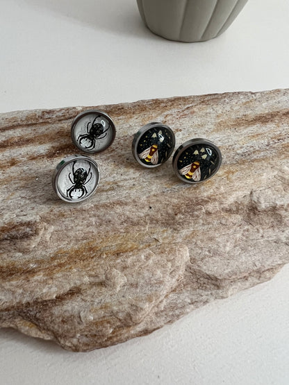 Retro Edgy Stud Earrings