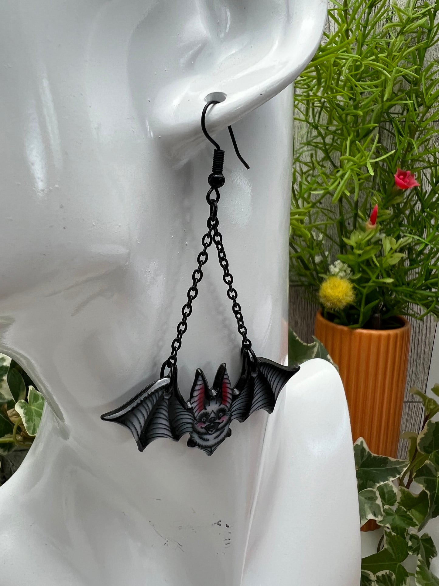 Pastel Goth Bat Earrings