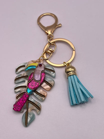 Boho Tropical Bird Keychain