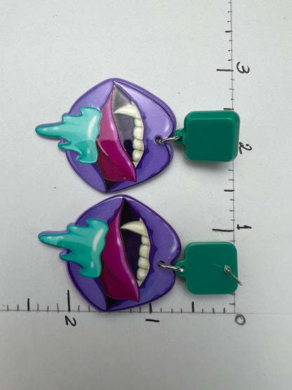 Pastel Goth Vampire Mouth Earrings