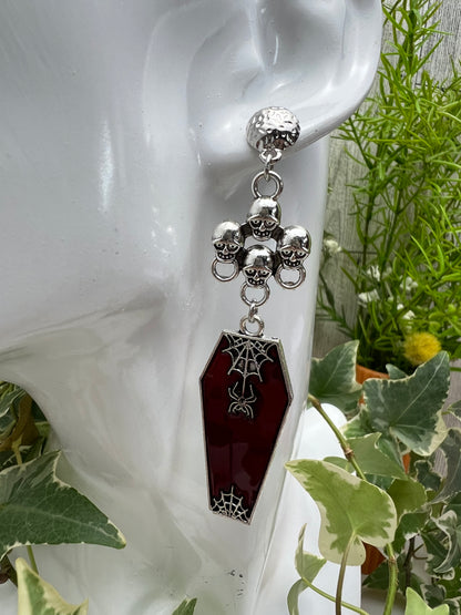 Vampire Coffin Statement Gothic Earrings