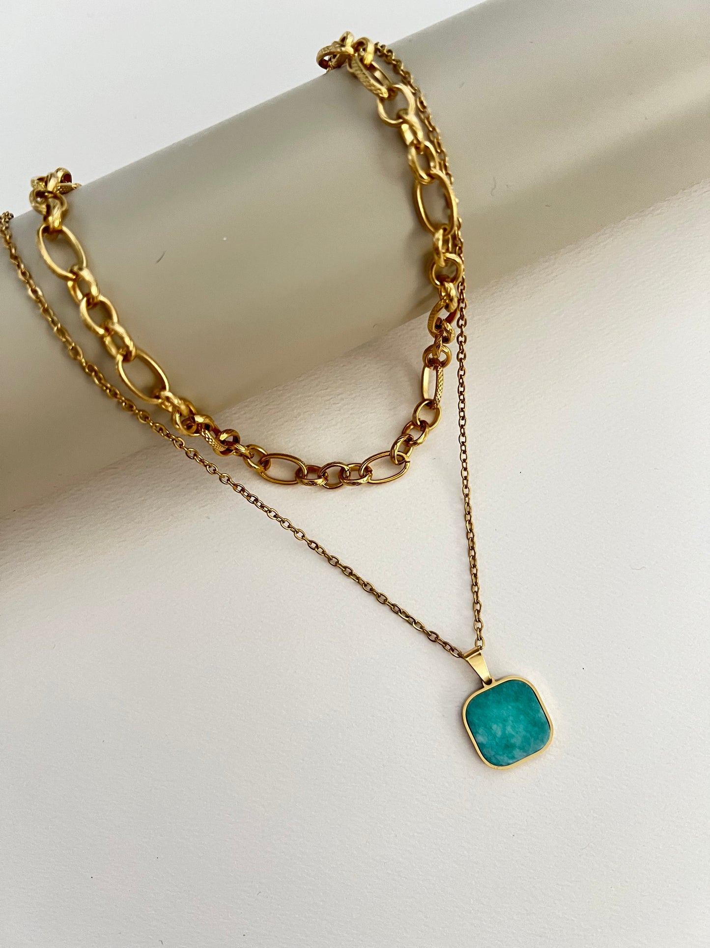 Blue Stone Layered Necklace