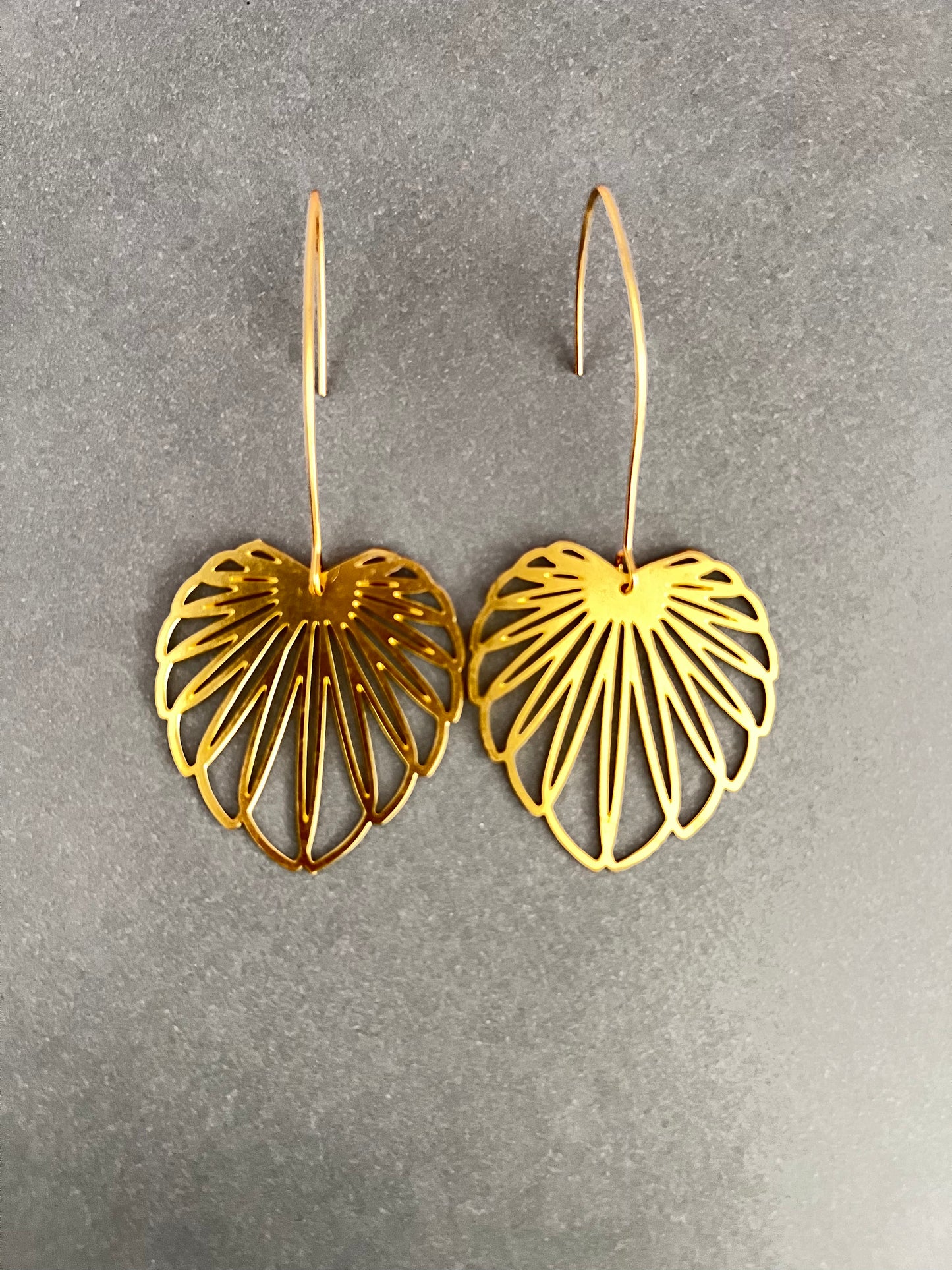 Delicate Floral Gold Brass Earrings