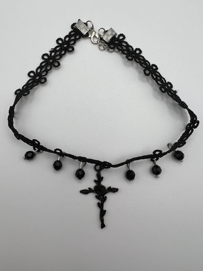 Cross & Rose Victorian Gothic Choker