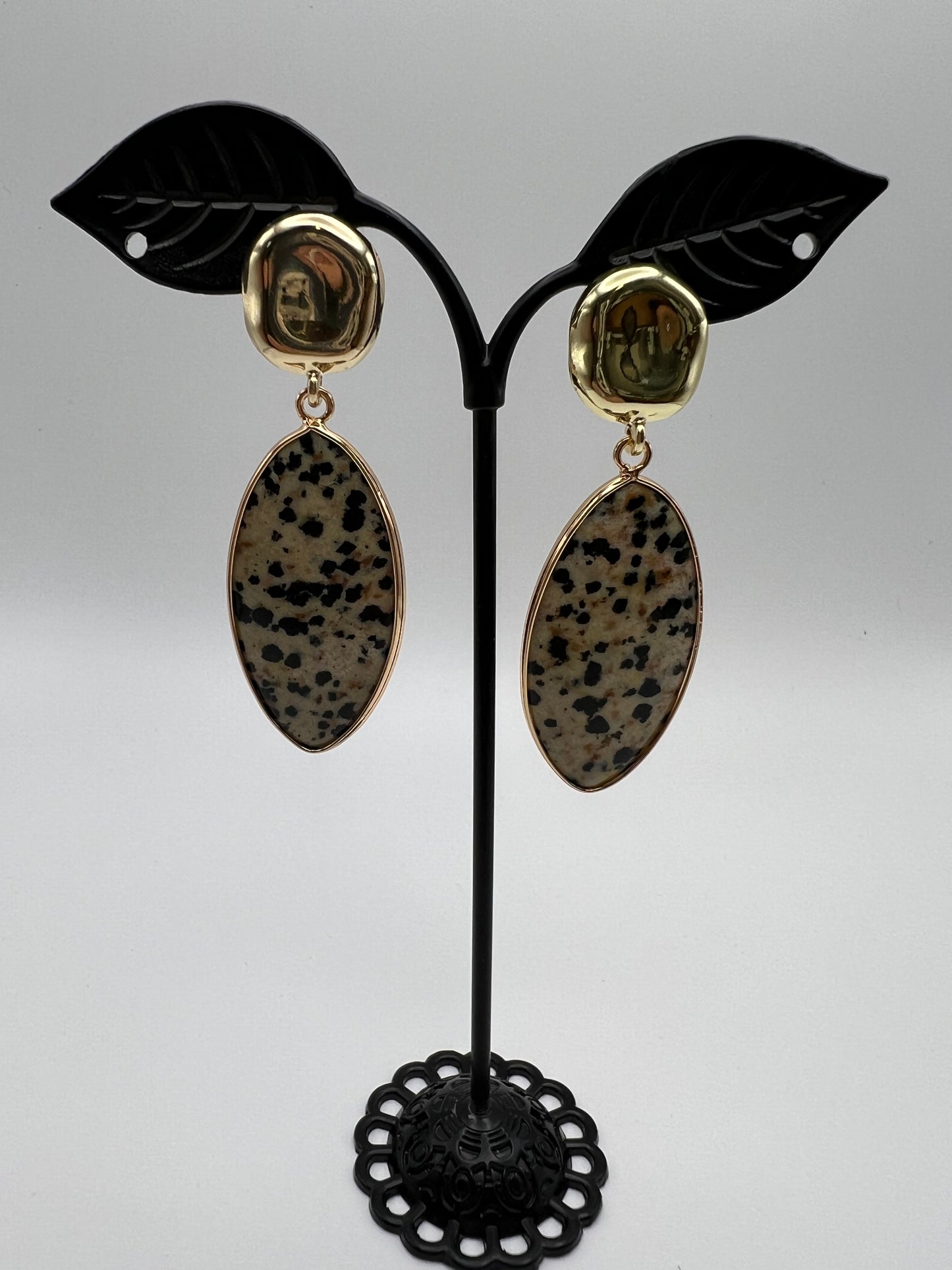 Statement Dalmation Stone Earrings