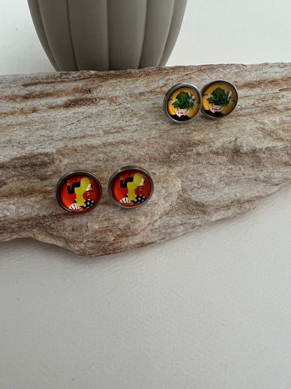 Retro Stud Earrings Set