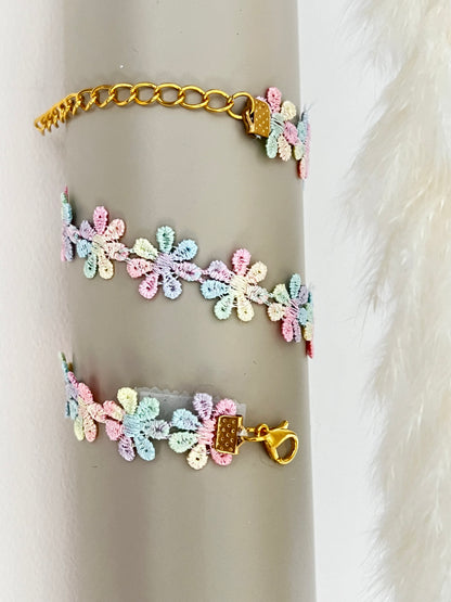 Embroidery Coquette Floral Choker