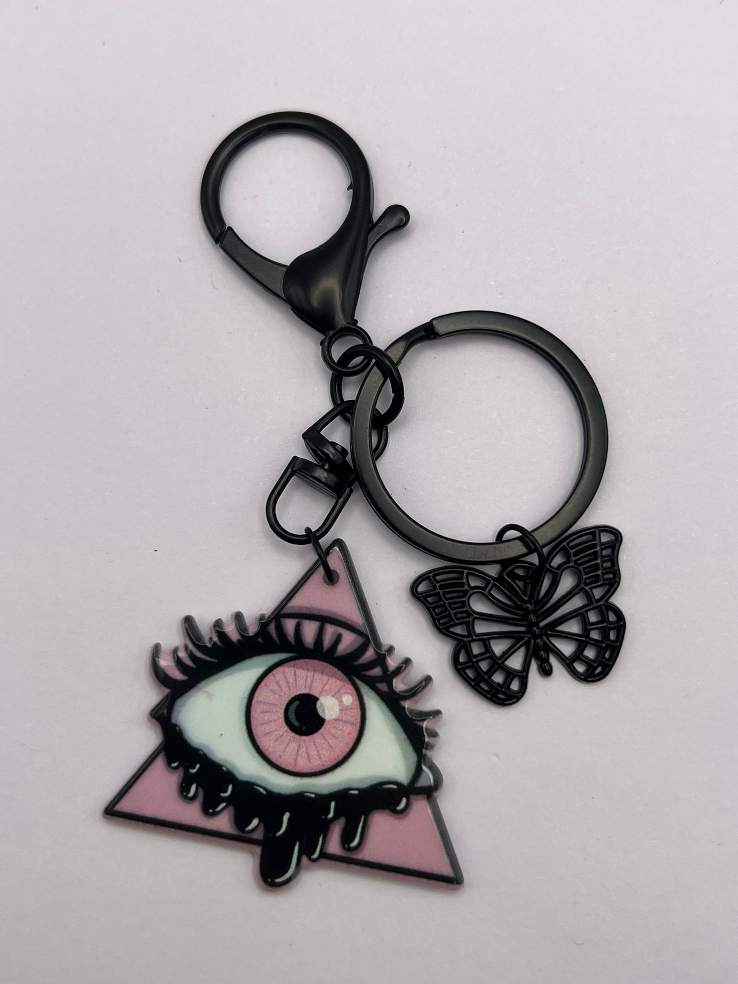 Pastel Goth Creepy Eye Keychain