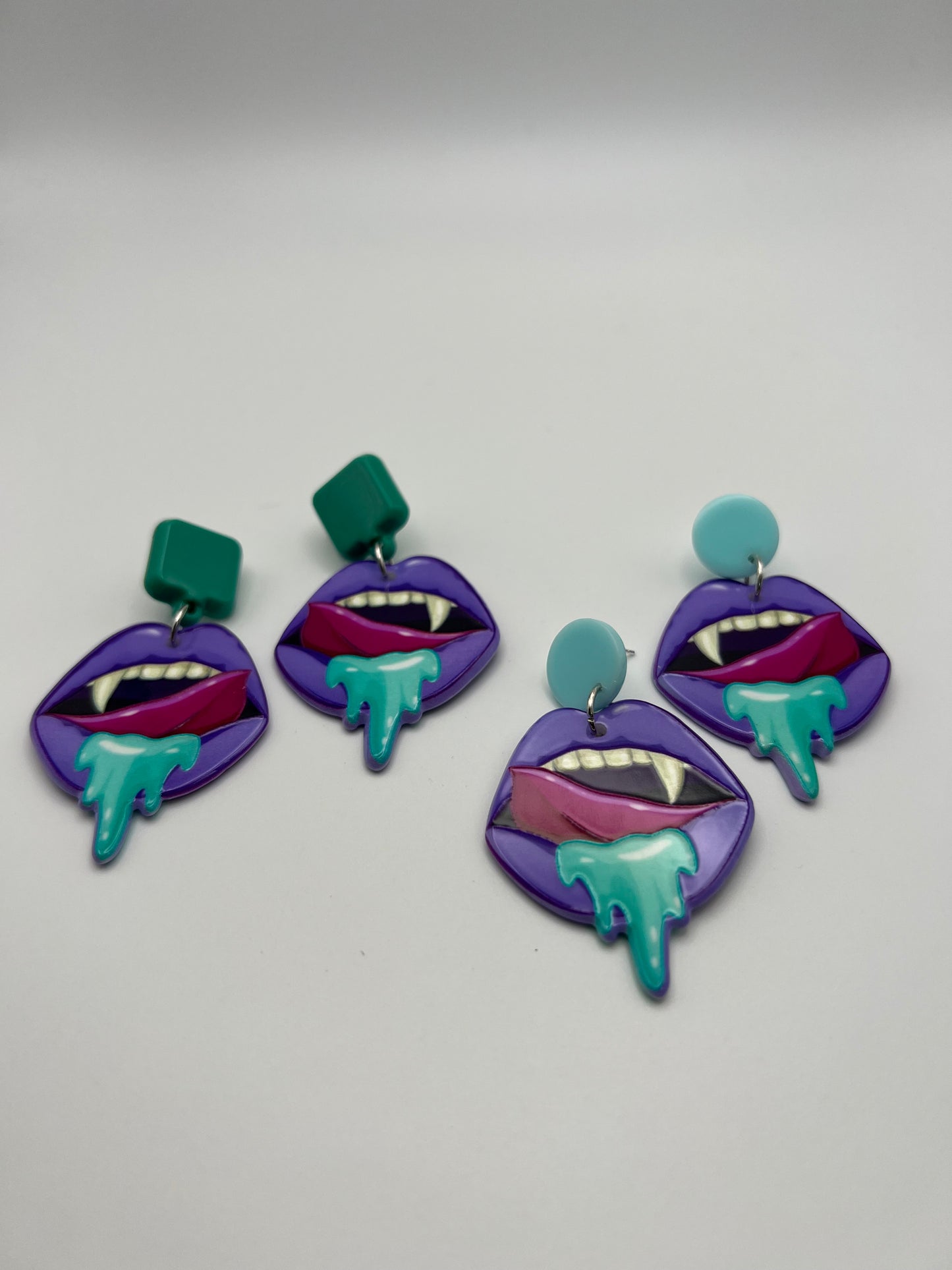 Pastel Goth Vampire Mouth Earrings