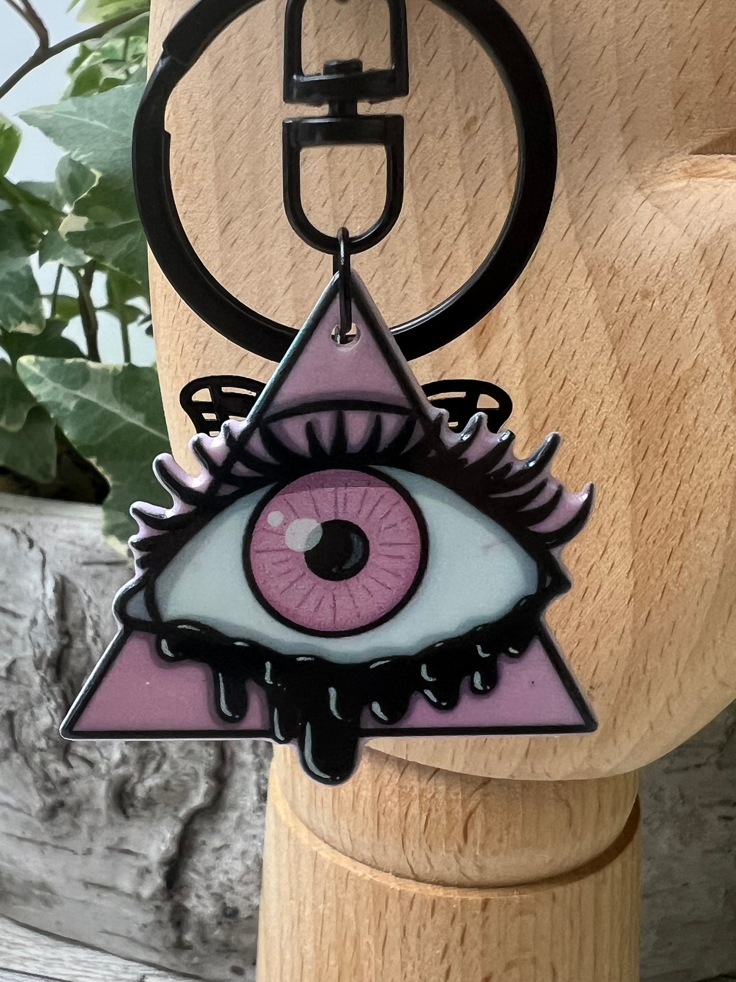 Pastel Goth Creepy Eye Keychain