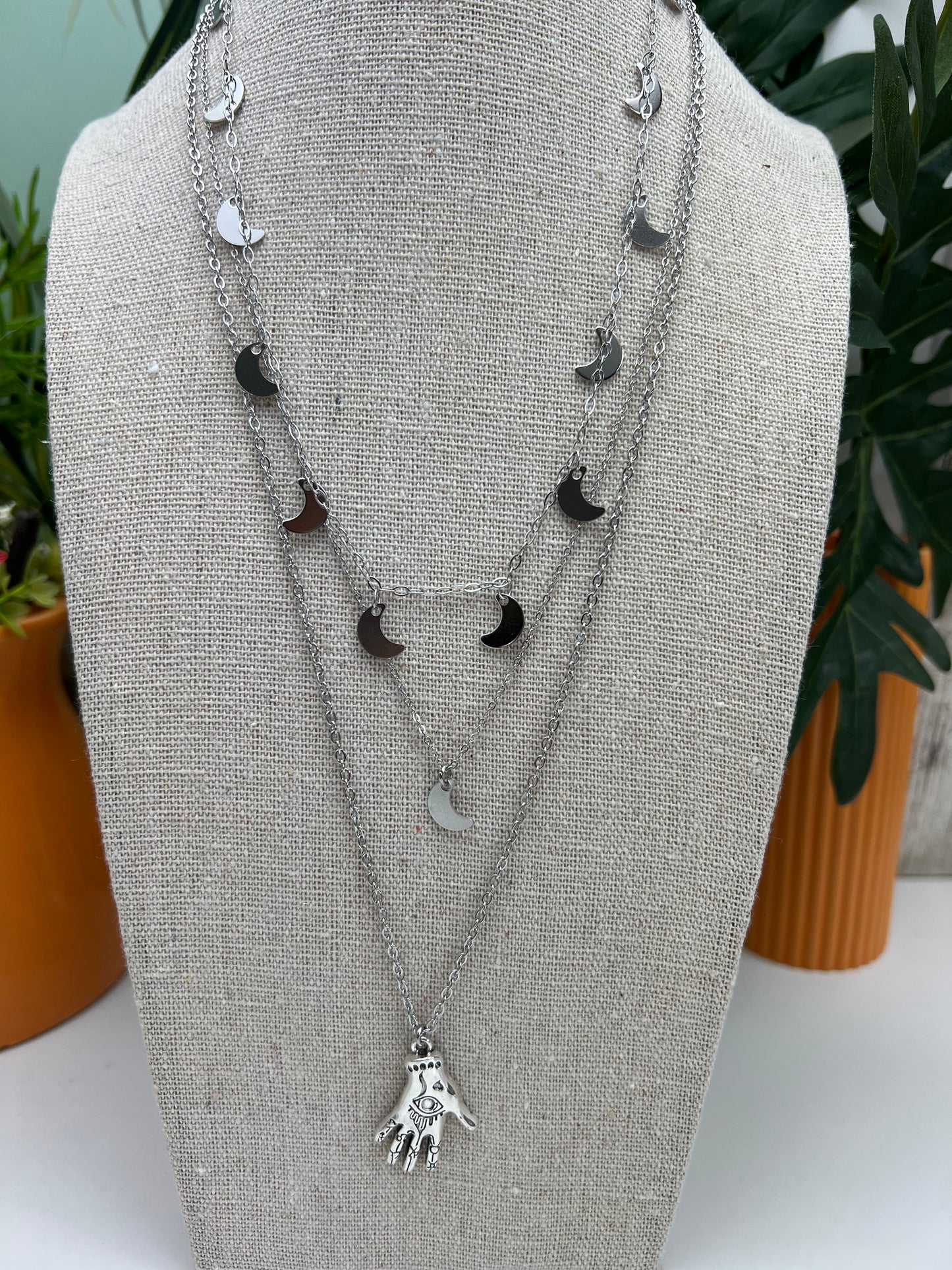 Palmistry &  Moon Layered Necklace