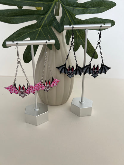 Pastel Goth Bat Earrings