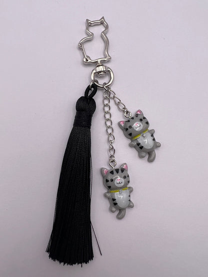 Cute Cats & Tassel Keychain