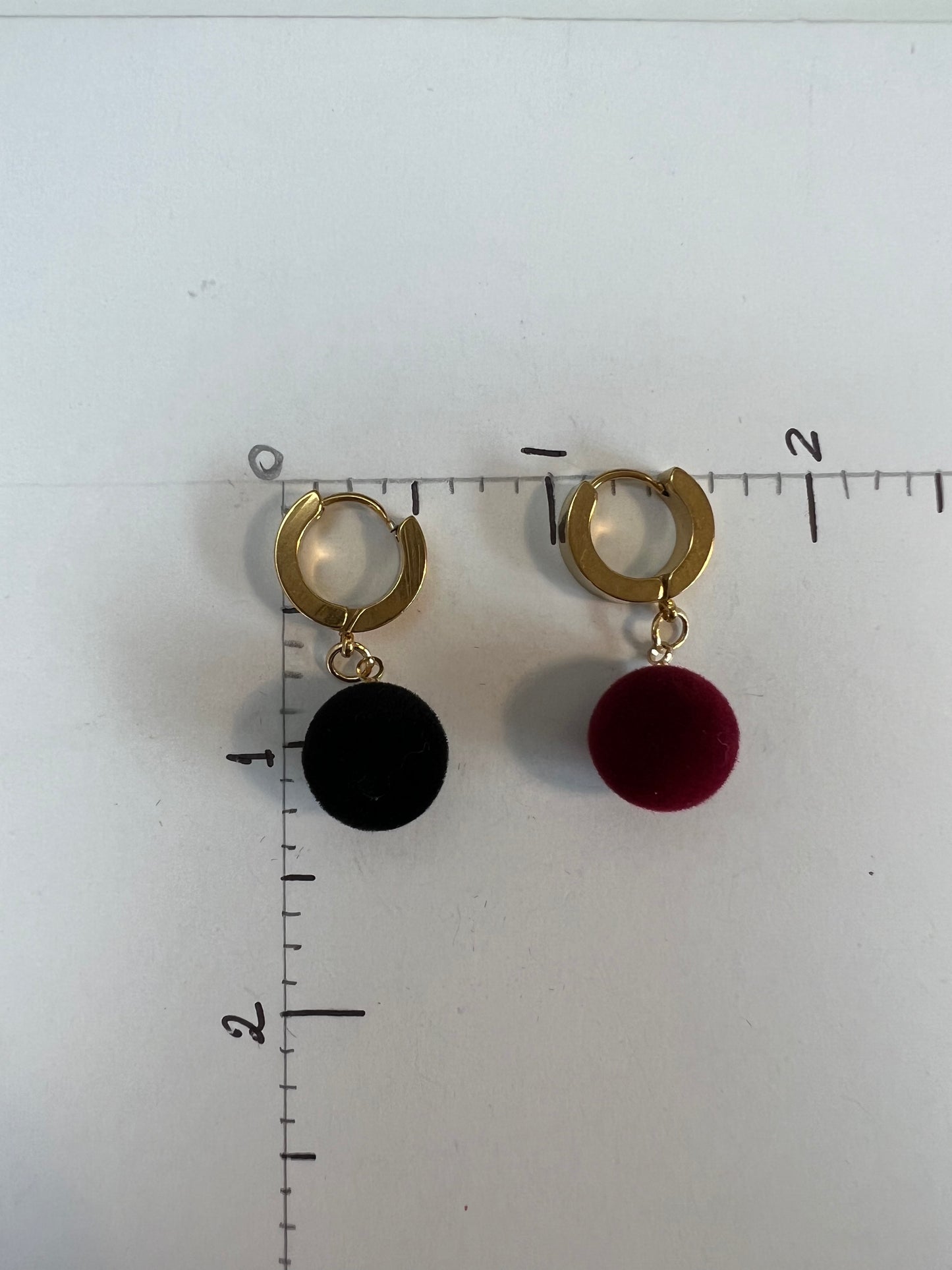 Dainty Pompom Gold Hoops