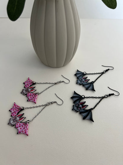 Pastel Goth Bat Earrings