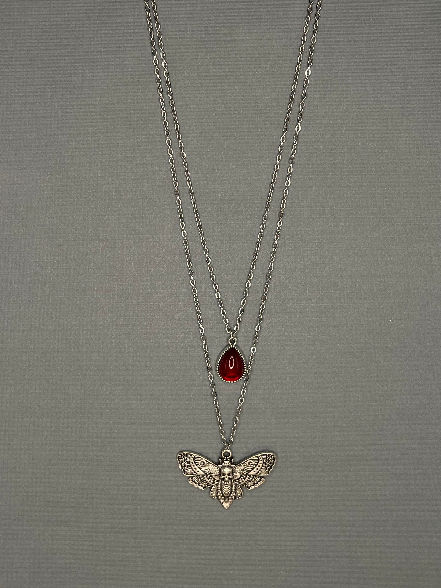 Silver Moth Edgy Layered Necklace