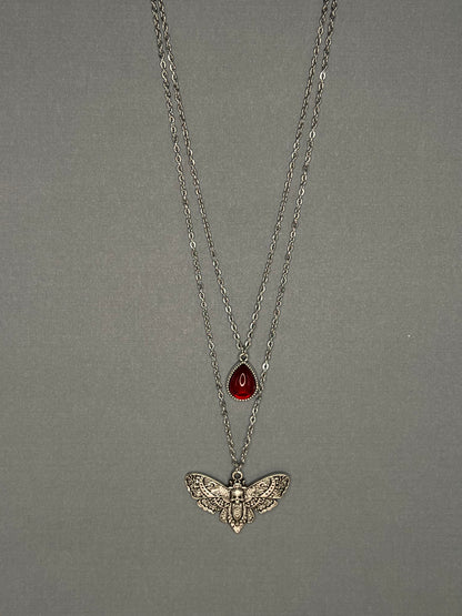 Silver Moth Edgy Layered Necklace