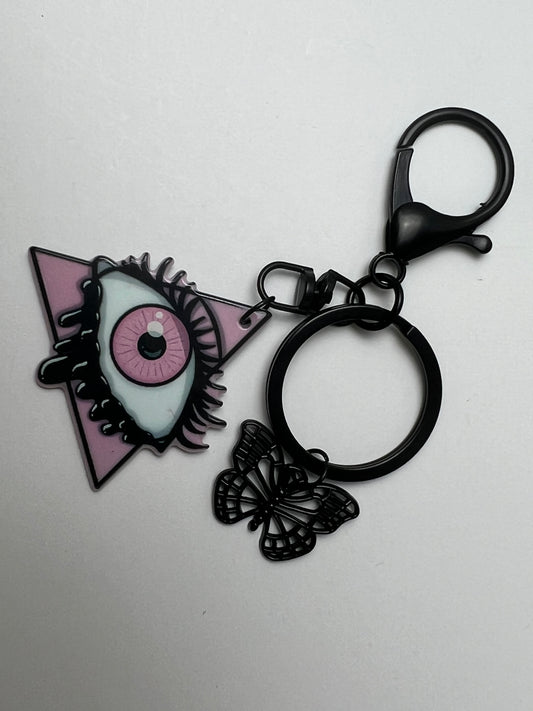 Pastel Goth Creepy Eye Keychain