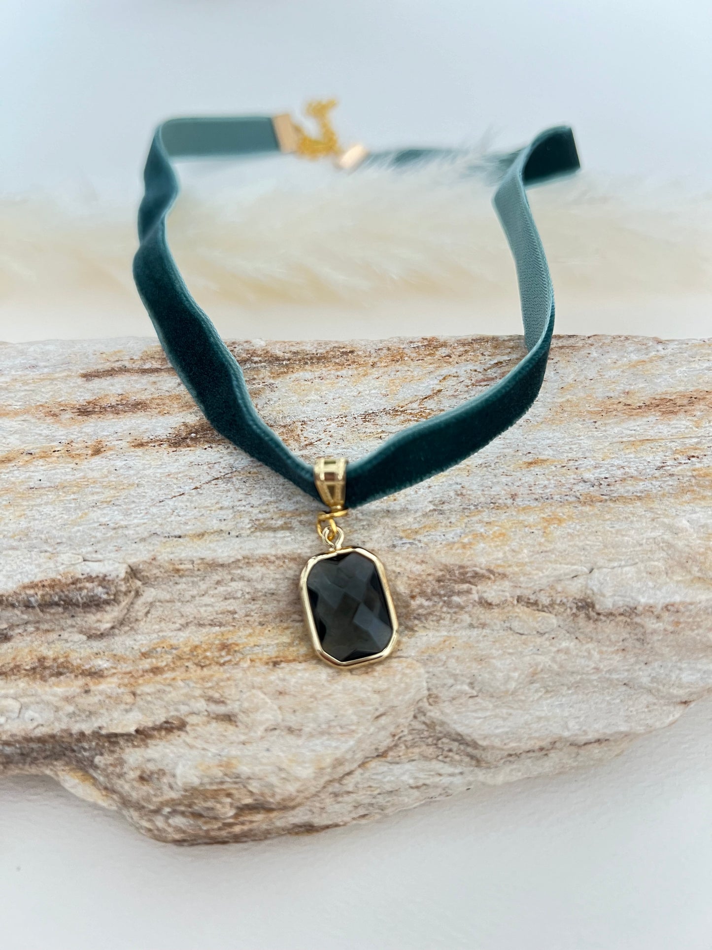 Velvet Choker with Stylish Pendant