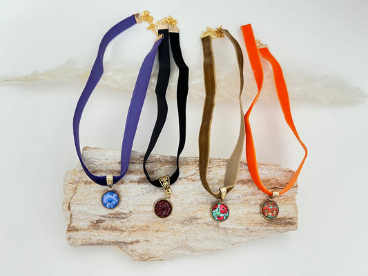 Pop-of-color Charm Choker