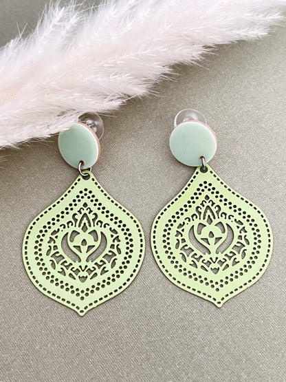 Ornate Pop-of-color Statement Earrings