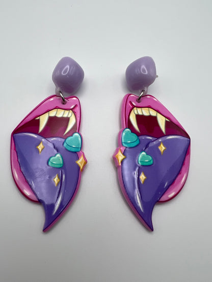 Pastel Goth Vampire Mouth Earrings