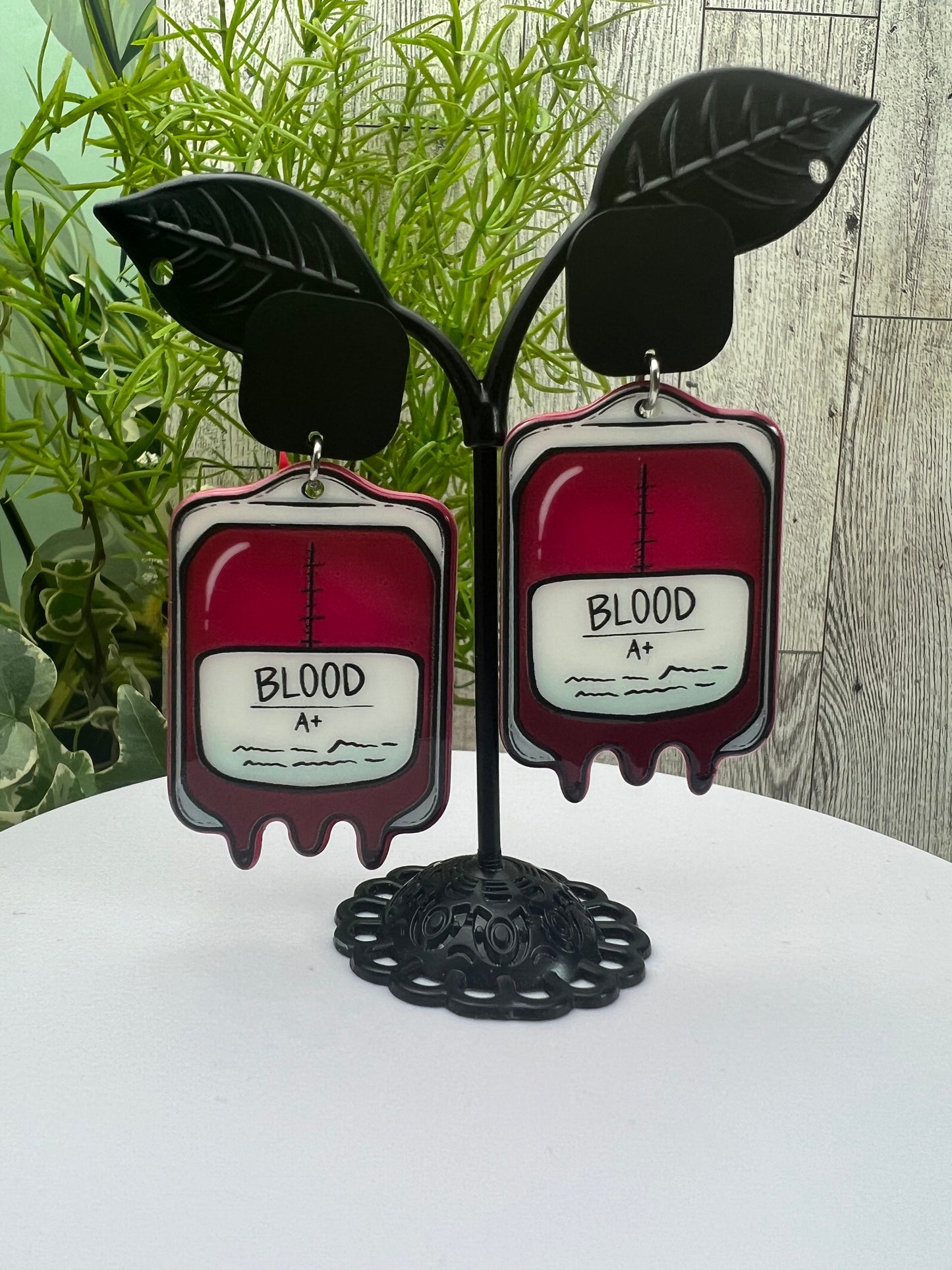 Whimsaigoth Blood Bag Earring