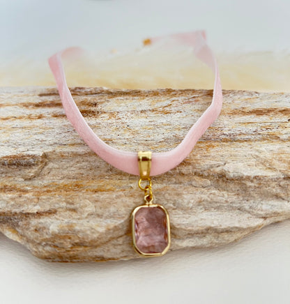 Velvet Choker with Stylish Pendant