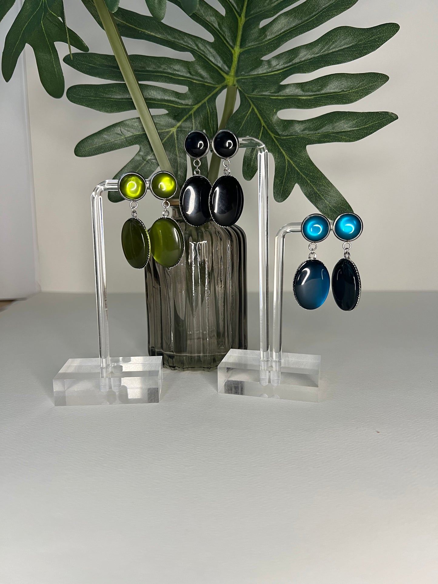 Vintage-Inspired Color Block Earrings