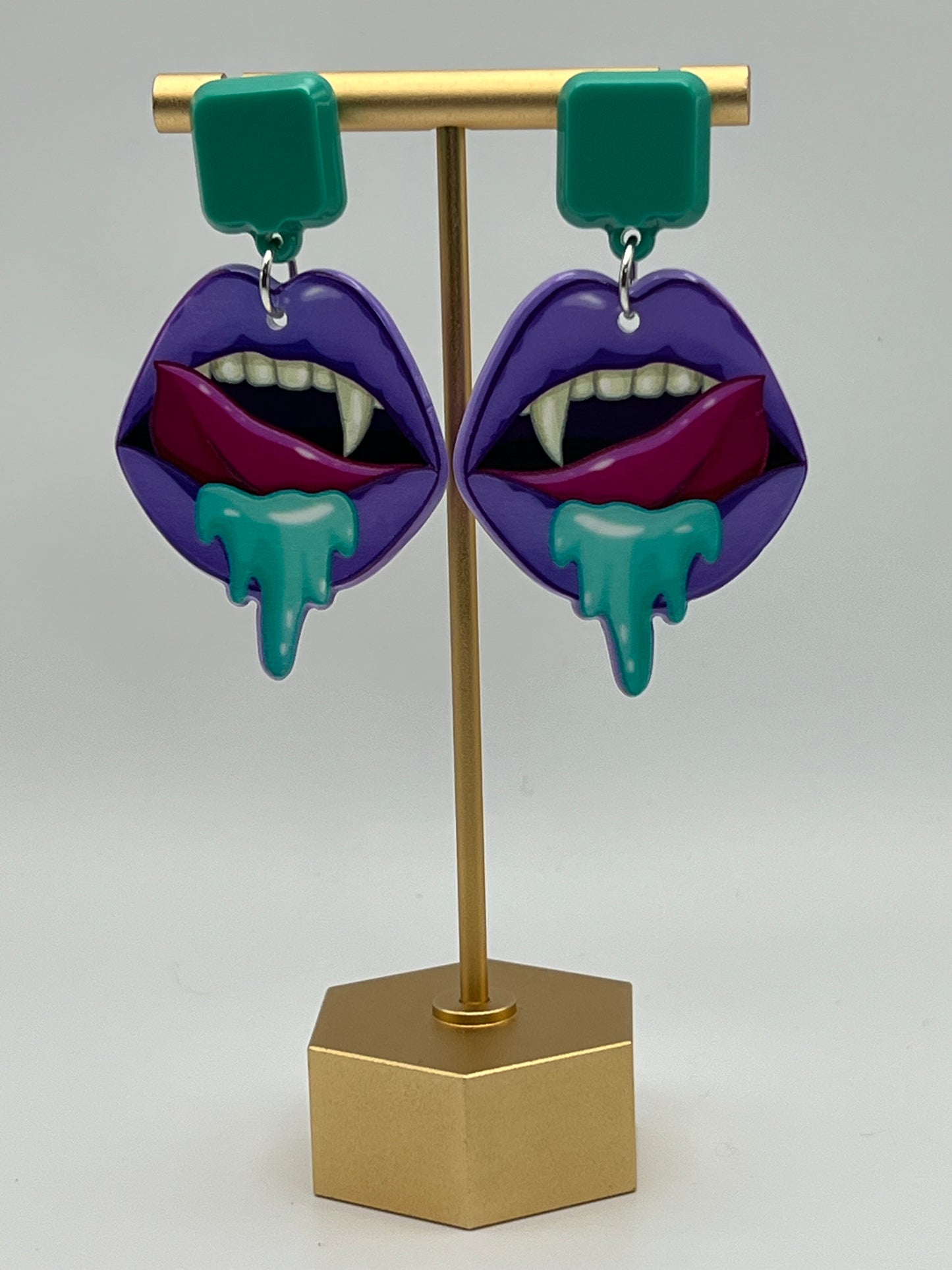 Pastel Goth Vampire Mouth Earrings