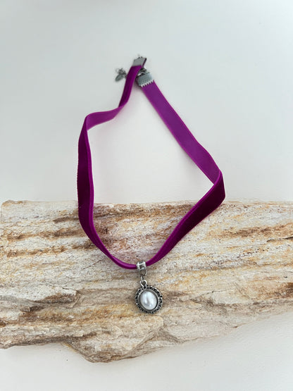 Trendy Velvet Choker with Pendant