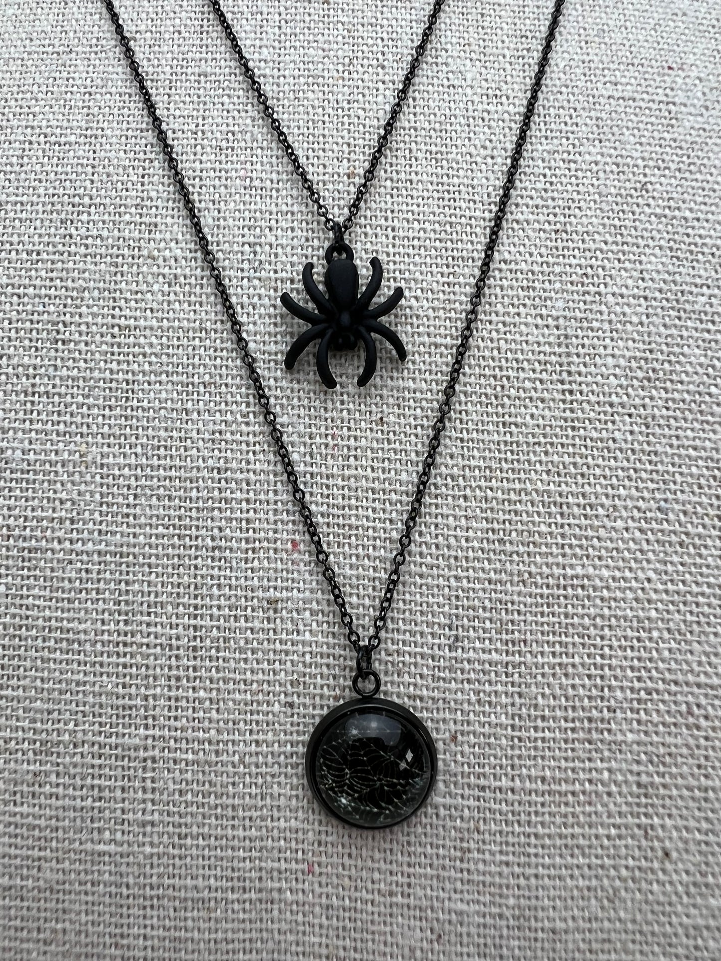 Spiderweb & Spider Layered Necklace