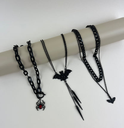 Classic Black Goth Statement Necklace