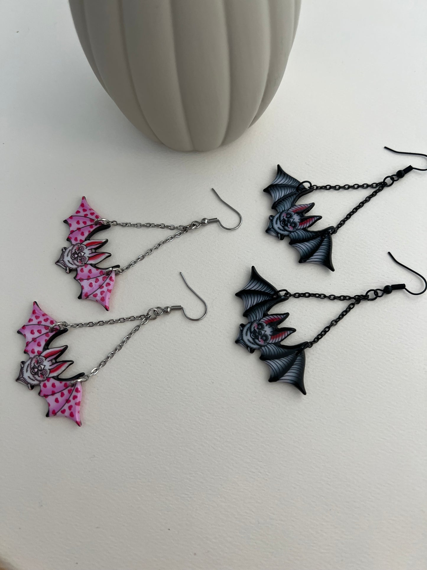 Pastel Goth Bat Earrings