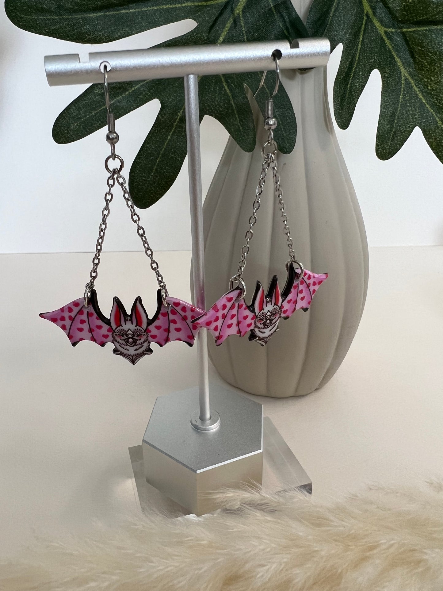 Pastel Goth Bat Earrings