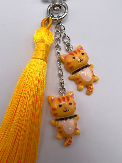 Cute Cats & Tassel Keychain